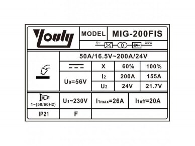 Inverterinis suvirinimo pusautomatis (IGBT), MIG/MAG MIG-200FIS 2