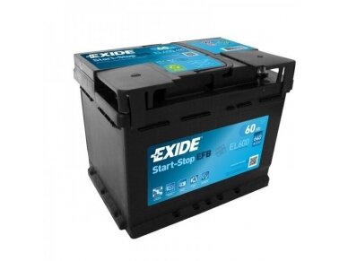 Exide Start stop EFB 60Ah 640A 12V akumuliatorius