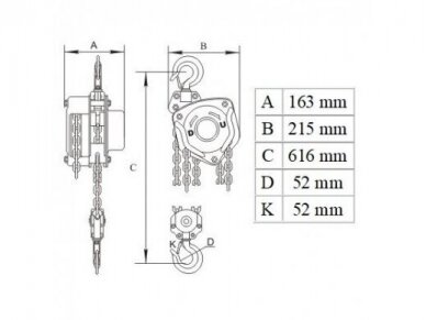 Grandininė gervė Toho 5T (chain block)    2