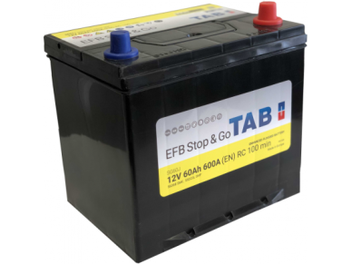 Tab EFB Stop & Go 60 Ah 600A 12V akumuliatorius (Kairinis)